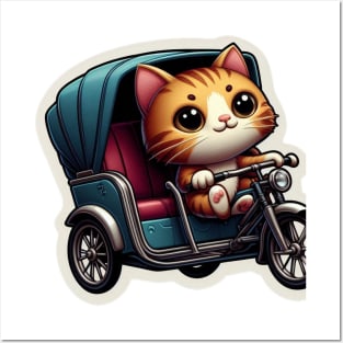 kittie in a tuk tuk Posters and Art